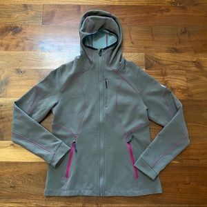 NWOT Smartwool PhD Full Zip Hooded Jacket Size Small in Olive/Brown/Pink